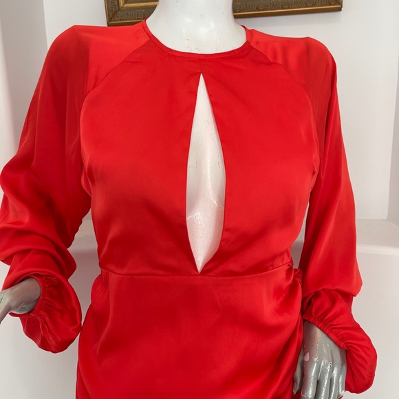 Lovers+ Friends Jaelyn Orange Ruched Mini Dress XL - Picture 8 of 13